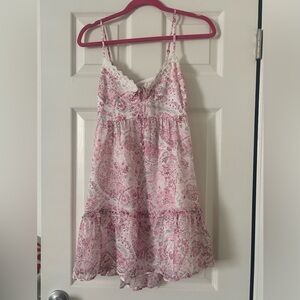 Hollister Pink Lace Trim Baby Doll Dress
